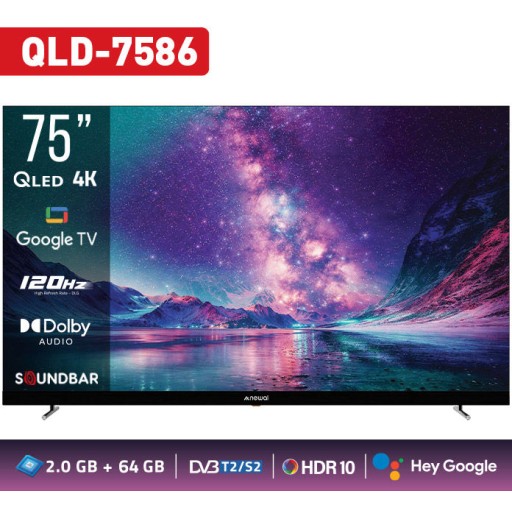 تلفزيون نيوال بحجم 75 بوصة QLED 4K Ultra HD Google TV Newal 75-Inch QLED 4K Ultra HD Google TV