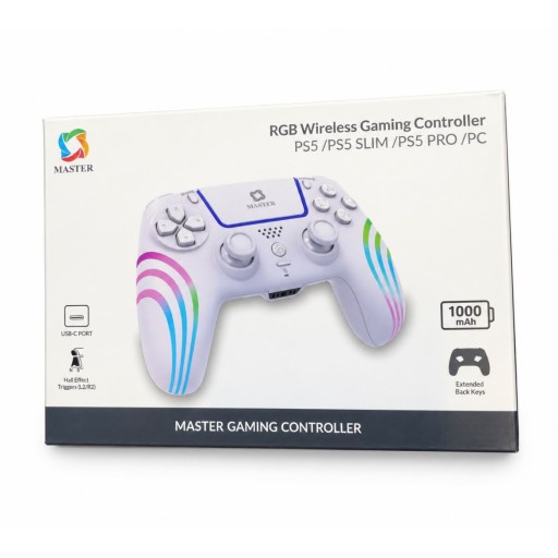 وحدة تحكم ألعاب لاسلكية ماستر RGB للبلايستيشن 5 والكمبيوتر MASTER RGB Wireless Gaming Controller PS5