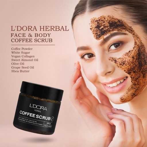 مقشر اليدورا هربال بالقهوة للوجه والجسم L'DORA HERBAL FACE BODY COFFEESRUB