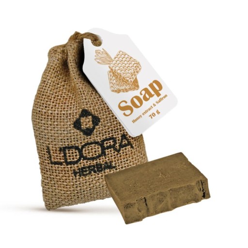 صابون الأعشاب اليدورا هربال بخلاصة العسل والزعفران L’DORA Herbal Soap with Honey Extract and
