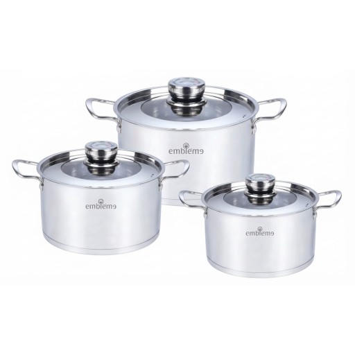 طقم قدور إمبليوم ستانلس ستيل 3 قطع EMBLEME 18/8 Stainless Steel Cookware Set  3 Pieces