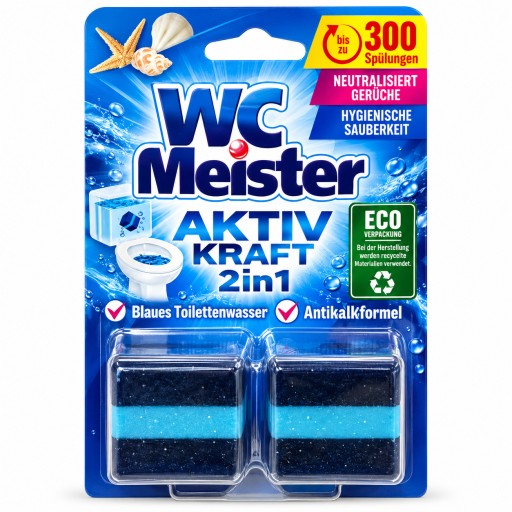 مكعبات تنظيف خزان المرحاض WC Meister أكتيف كرافت 2 في 1 WC Meister Aktiv Kraft 2in1