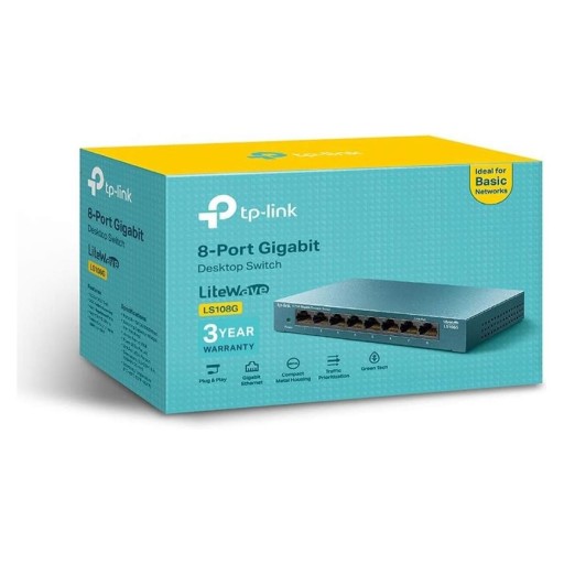 موزع شبكة (Hub) من TP-Link، سرعة 1 كيكا TP-LINK HUB LAN 1GB 8-PORT
