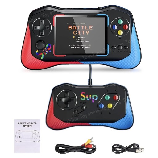 جهاز ألعاب فيديو محمول - جيم جويستيك (موديل Q12) مع يد تحكم إضافية Game Joystick / Remote Sensing Game Console (Model Q12) with Gamepad