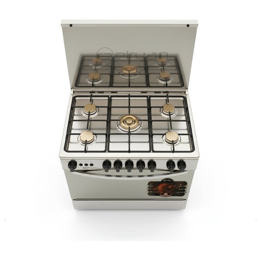 طباخ غازي الريان - 5 مشاعل -90x60 سم - ستانلس ستيل elryan