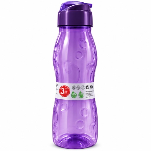 قنينة ماء بلاستيكية بنفسجية بغطاء رياضي Reusable Sports Water Bottle – Purple