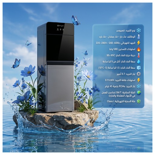 براد مياه مع ثلاجة الريان - 580 واط elryan