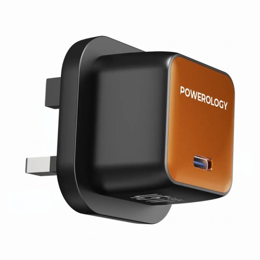 شاحن جداري باورولوجي كيو اكس بقوة 45 واط بتكنولوجيا GaN Powerology QX 45W Pocket-Sized GaN Wall Charger