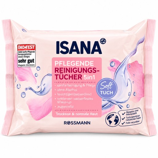 مناديل تنظيف وعناية بالبشرة ISANA 5 في 1 ISANA Caring Cleansing Wipes 5 in 1