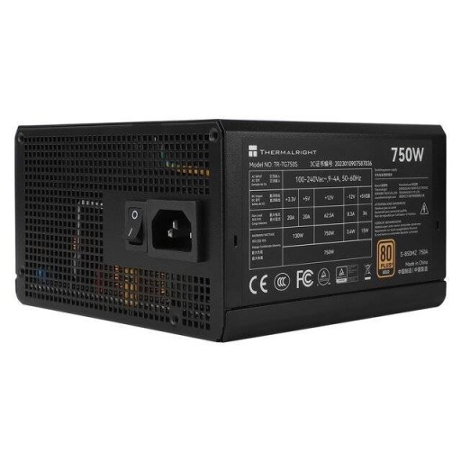 وحدة تزويد الطاقة Thermalright TG750S بقدرة 750 واط، حاصلة على شهادة 80+ Gold [غير قابلة للتركيب] (أسود) pc