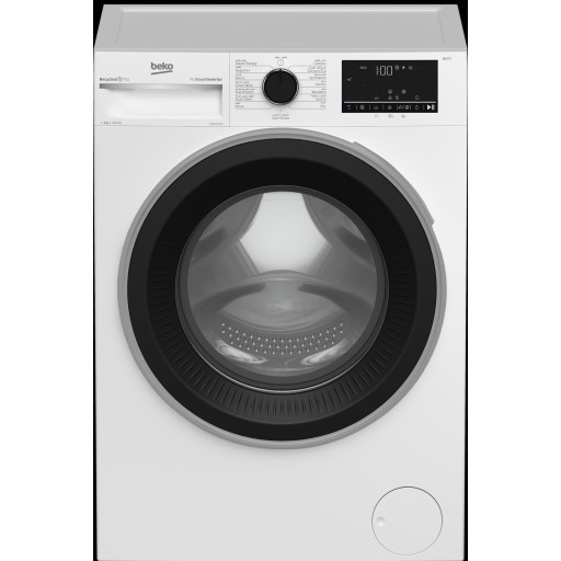 غسالة بيكو جانبي 8 كيلو ابيض Beko 8kg White Front-Load Washing Machine