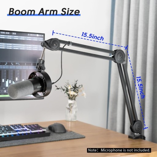 ذراع تثبيت ميكروفون مكتبي احترافي عالي التحمل فاي فاين (طراز Fifine BM63) Fifine BM63 Premium Heavy Duty Boom Arm Stand