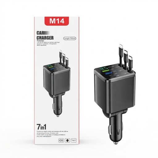 ‎شاحن M14 150 واط شاشة 3 كابلات M14 150W Charger with Display and 3 Cables