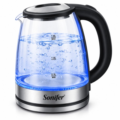 غلاية ماء زجاجية سونيفر  1.8 لتر، 1500 واط Sonifer Glass Water Kettle, 1.8L, 1500W