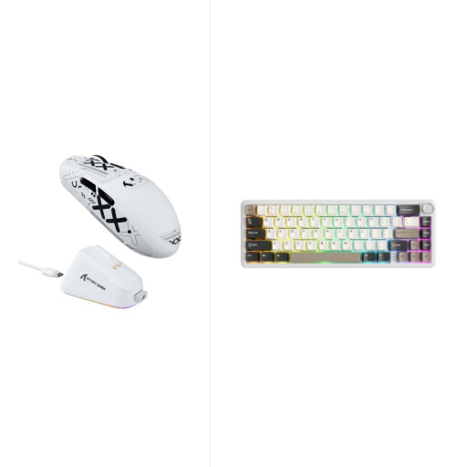 ATTACK SHARK X66 Wireless Mechanical Keyboard  - White Cheese + ATTACK SHARK G3 Tri-mode Wireless White Gaming Mouse ATTACK SHARK X66 Wireless Mechanical Keyboard - White Cheese + ATTACK SHARK G3 Tri-mode Wireless White Gaming Mouse