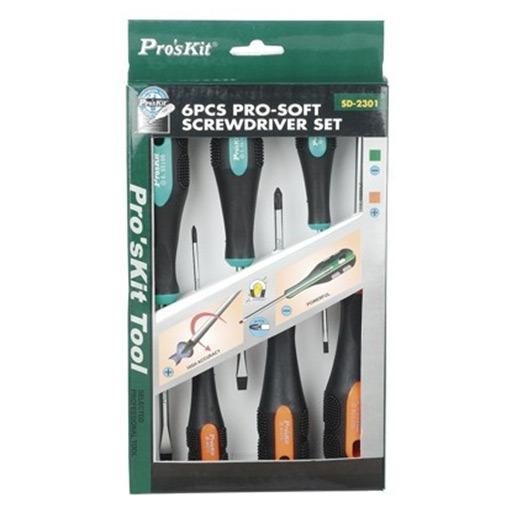 6Pieces Pro Soft Screwdriver Set سيت مفك براغي