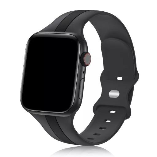 سوار سيليكون لساعة ابل واتش Double Colors Silicone Sports Apple Watch Band 38/40/41/42mm