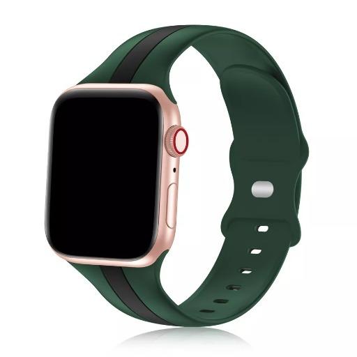 سوار سيليكون لساعة ابل واتش Double Colors Silicone Sports Apple Watch Band 38/40/41/42mm