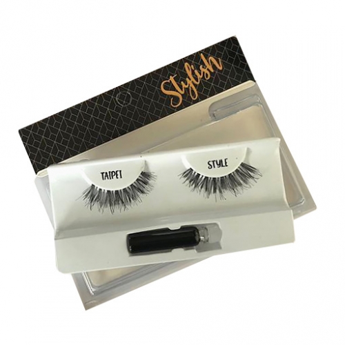 سيت رموش مع لاصق Natural Hair False Lashes In Taipei Style with Adhesive Set 