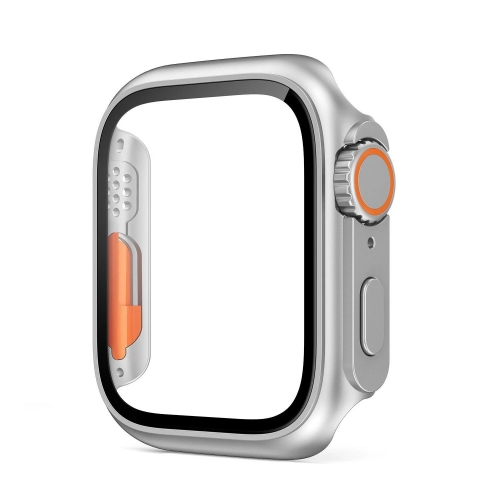 كفر ولصقة حماية لساعة آبل Apple Watch 42mm/44mm/45mm Protective Silver Case with Screen Protector 