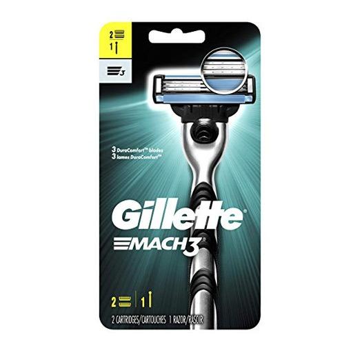 Gillette Mach 3 Men's Razor Handle & 2 Blade Refills سيت شفرة حلاقة يدوية للرجال