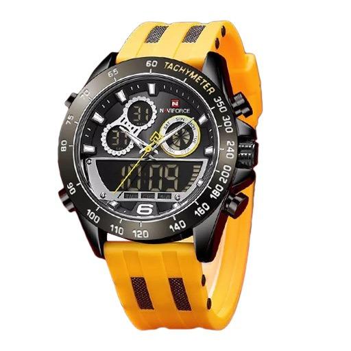 Dual Screen Display Digital Analog Silicone Strap Watch For Men ساعة رجالية