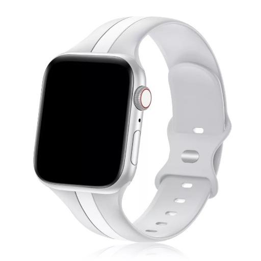 سوار سيليكون لساعة ابل واتش Double Colors Silicone Sports Apple Watch Band 38/40/41/42mm