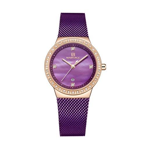 NF5005 Date Function Mesh Analog Women's Watch ساعة نسائية