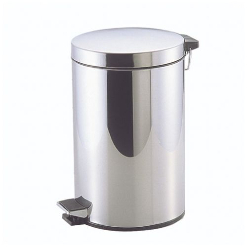 سلة مهملات معدنية كبيرة Stainless Steel Trash Can With Lid And Pedal 12L 