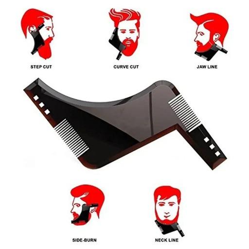 مشط و قالب تحديد اللحية للرجال Beard Shaping Template And Beard Comb 