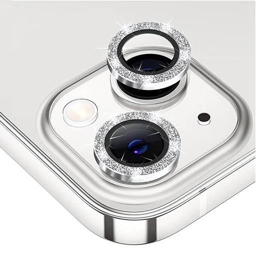 Silver Diamond Camera Ring Lens لصقة حماية عدسة الكاميرا الخلفية
