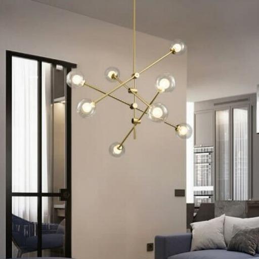 Glass Balls Chandelier With 8 LED ثريا