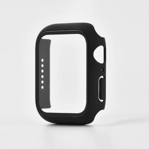 كفر حماية و لصقة شاشة لساعة آبل Apple Watch 42mm/44mm/45mm Protective Black Case with Screen Protector 