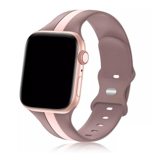 سوار سيليكون لساعة ابل واتش Double Colors Silicone Sports Apple Watch Band 44/45/46/49mm