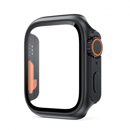 كفر ولصقة حماية لساعة آبل Apple Watch 38mm/40mm/41mm Protective Black Case with Screen Protector 