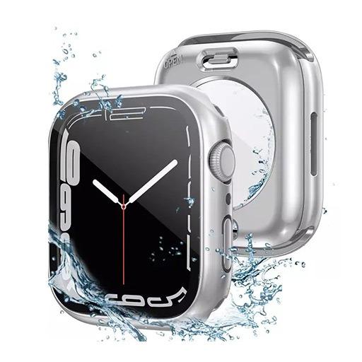 كفر ولصقة حماية لساعة ابل واتش Apple Watch 38mm/40mm/41mm Case with Transparent Screen Protector 