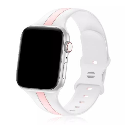 سوار سيليكون لساعة ابل واتش Double Colors Silicone Sports Apple Watch Band 44/45/46/49mm