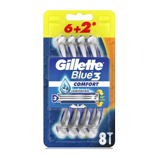 سيت شفرات حلاقة يدوية للرجال Gillette Blue 3 Comfort Shaver For Men 8 Pcs Set