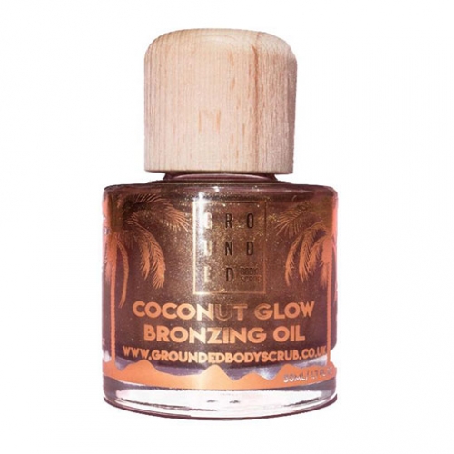 Grounded Body Scrub Coconut Glow Shimmering Body Oil زيت جوز الهند للجسم مع برونز